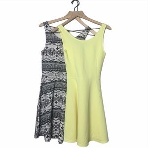 H&M Divided Bundle (2) Black/White, Yellow Dresses